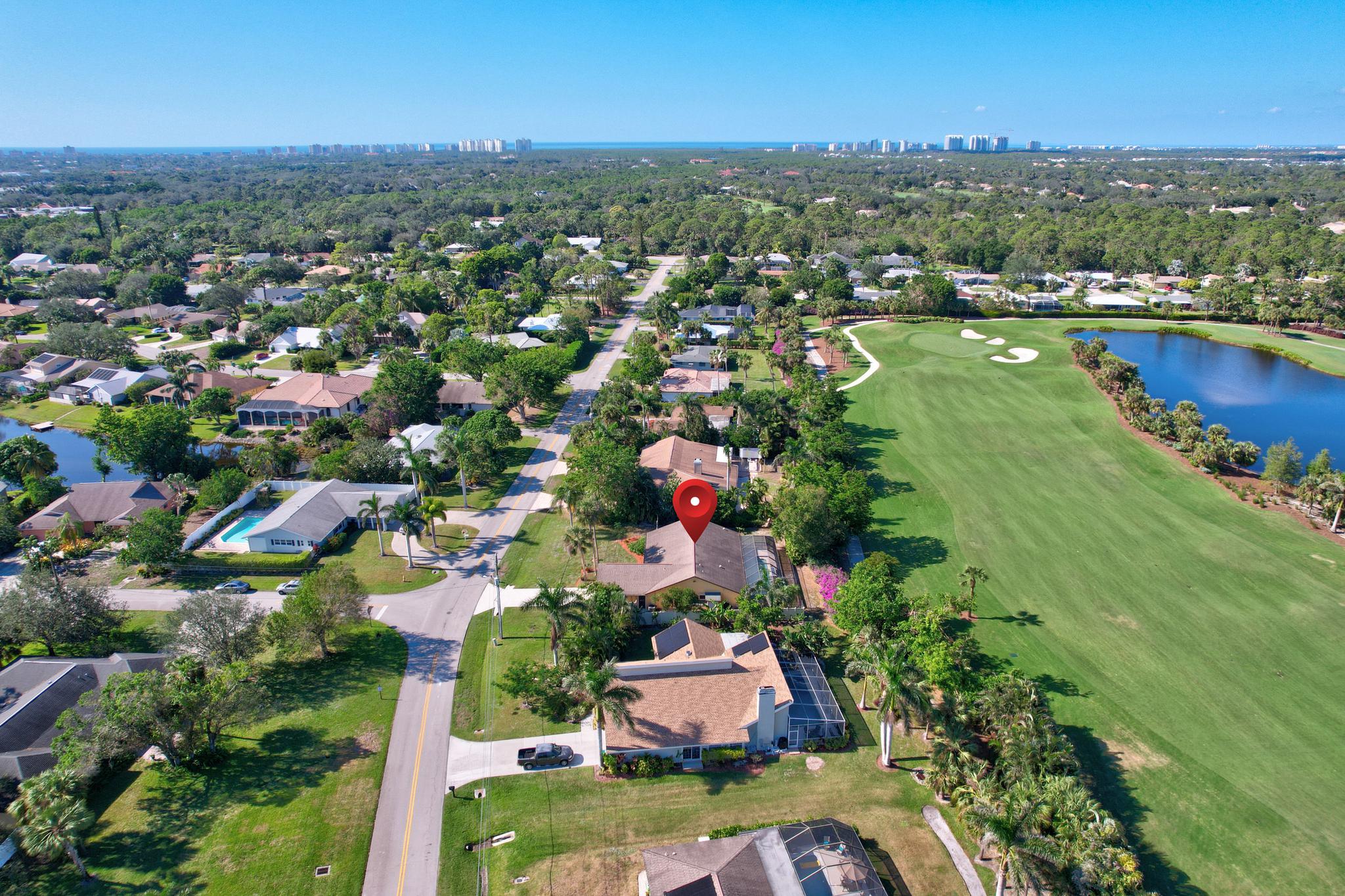 Aerial View West Down Viking To the Turtle Preserve in Palm River and the High Rises Along the Beach