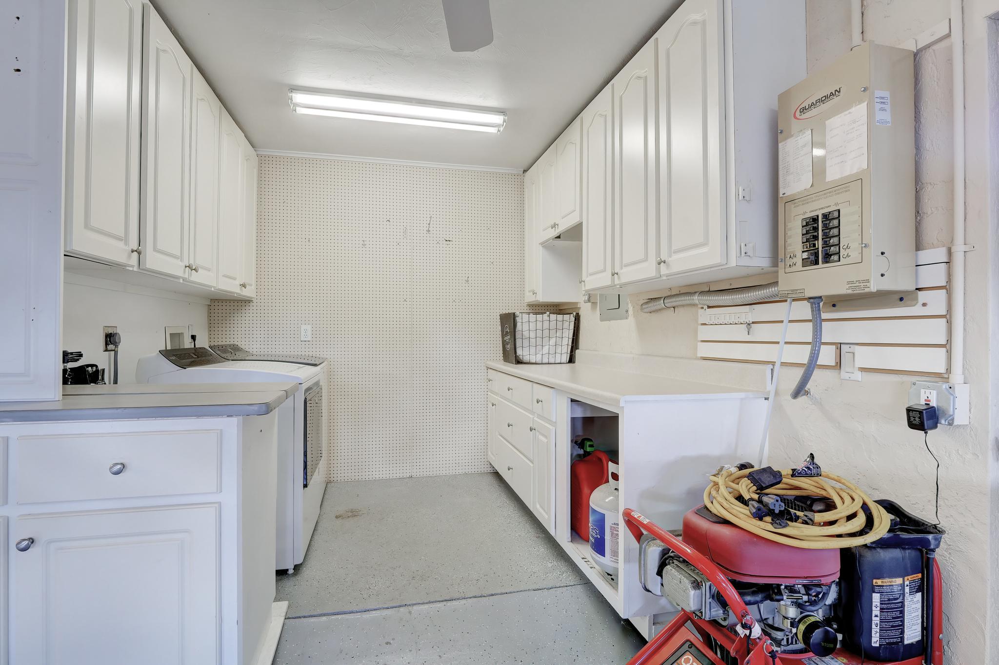 There is a Gas Powered Generator and Emergency Circuit Panel That Can Power Most of the Home During a Power Loss