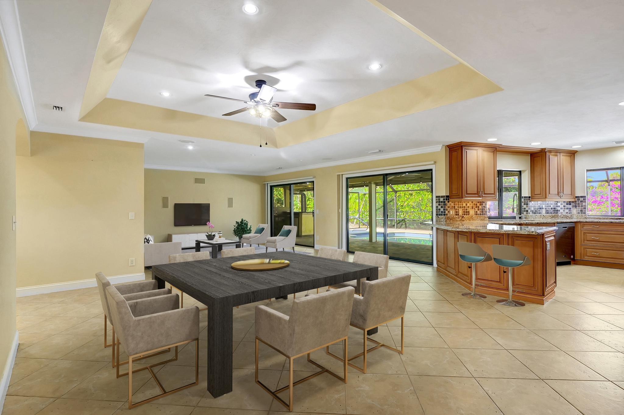 This photo has been digitally staged to show an example of how this area of the home can be set up 